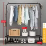 Cloth rack with storage shelves