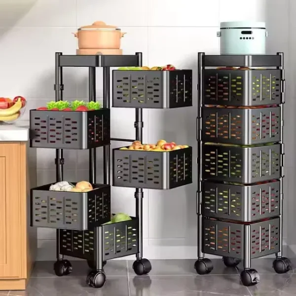 Heavy-duty 5-tier basket rack