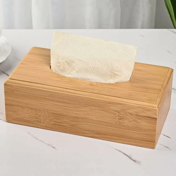 Natural wooden tissue holder