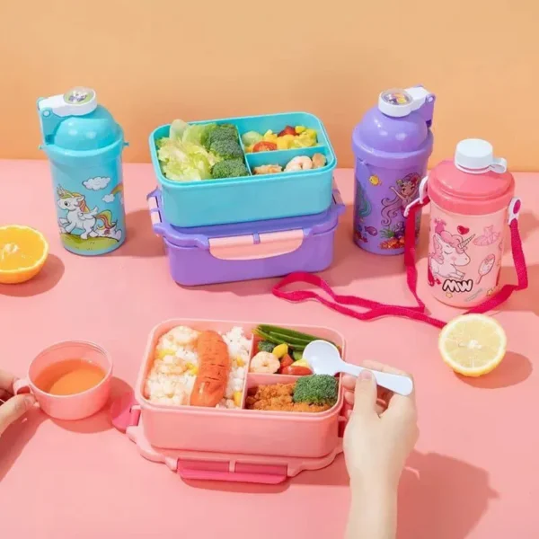 Kids snack set with compartments