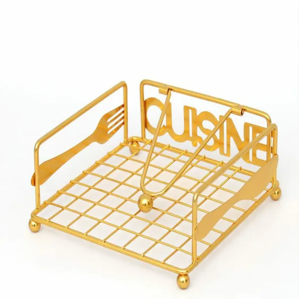 Gold Cuisine Metal Napkin Holder