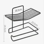 Wall-mounted tissue holder with rack