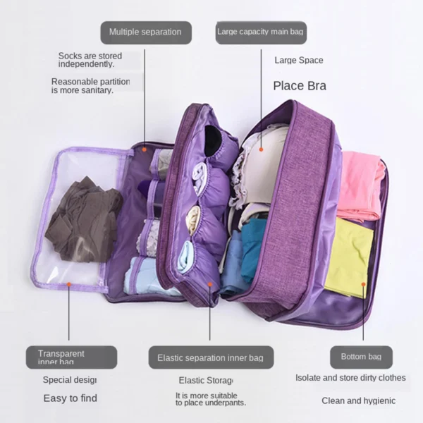 Waterproof travel bra organizer