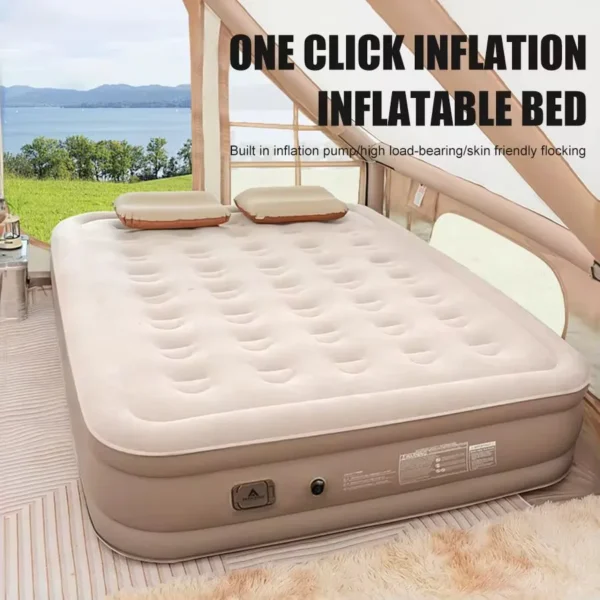 Self-inflating air mattress with pump