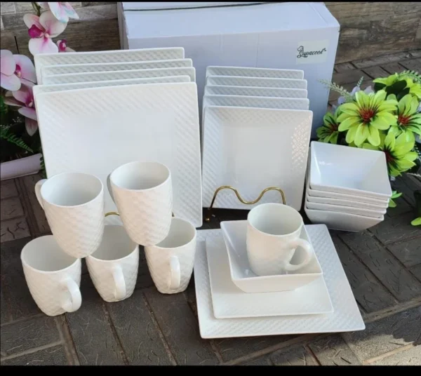 24pc Square Dinner Set