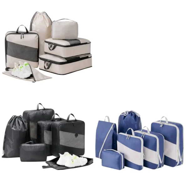 Compression packing cubes for travel