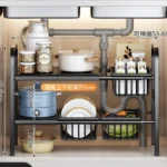 Adjustable 2-tier storage shelf