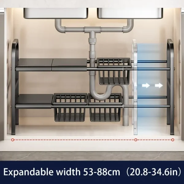 Expandable kitchen sink rack