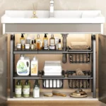 Bathroom countertop storage solution