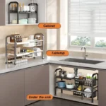 Multi-functional under-sink shelf