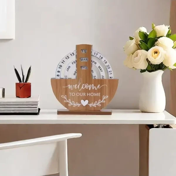 Handcrafted wooden calendar for office