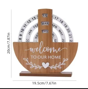 Adjustable wooden date calendar