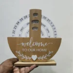 Handcrafted wooden calendar for office