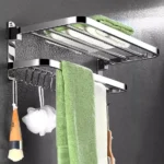 Foldable Towel Rack with Hooks