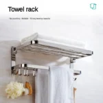 Foldable double layer towel rack