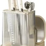 Knife storage rack with board holder