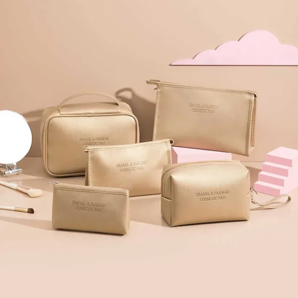 Vegan leather makeup bags