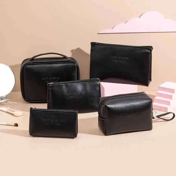 Vegan leather travel pouches