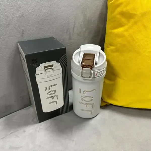 Stainless steel tumbler with straw