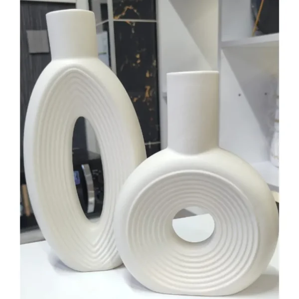 Black and white vases