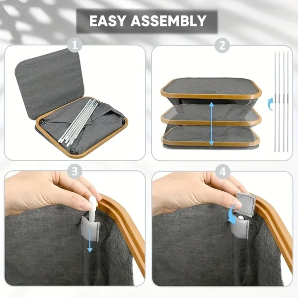 Clothes hamper with two sections
