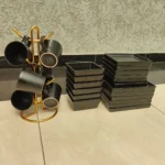 Matte black dinnerware