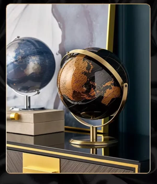 Retro gold black desktop globe