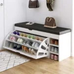 Flip bucket shoe cabinet