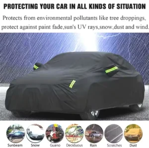 universal car cover with reflective stripes