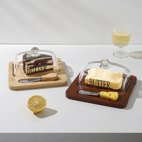 Glass butter dish