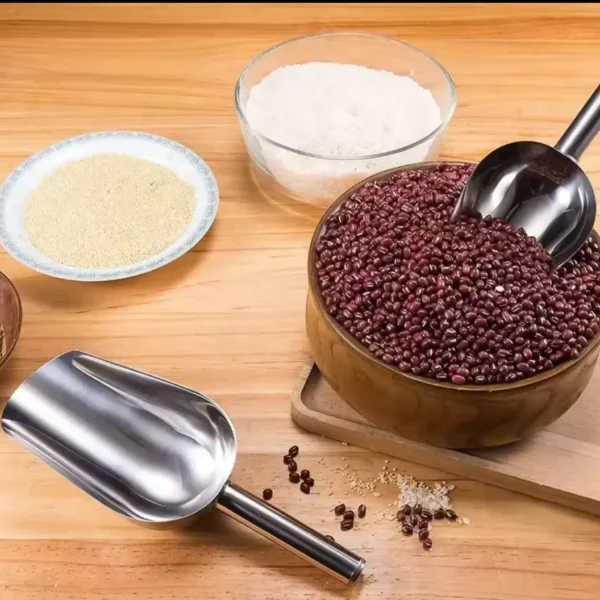 Stainless steel grain scooper