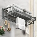 Bathroom wall mounted towel rack