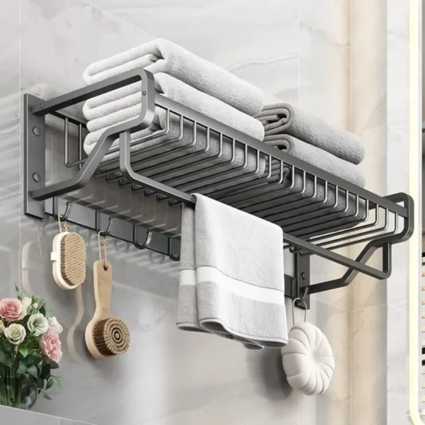 Bathroom wall mounted towel rack