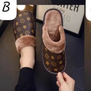 Furry house slippers