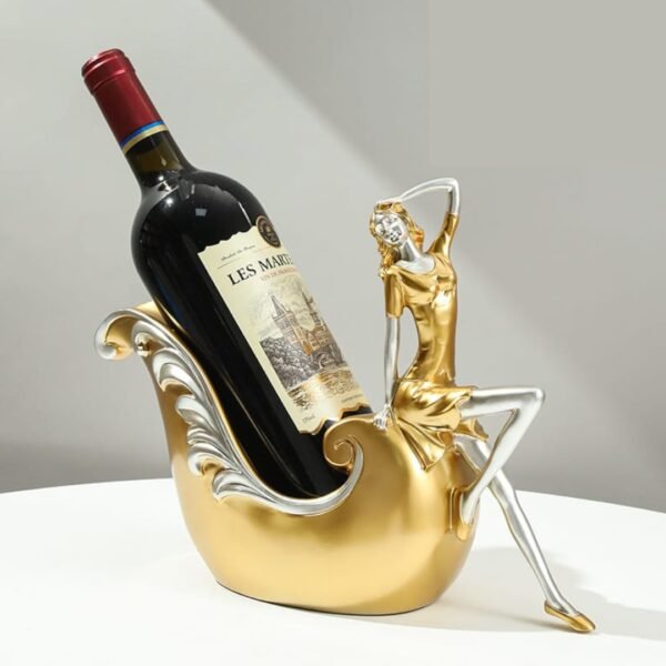 Creative Gold Statue Wine Bottle Holder