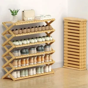 Foldable Bamboo Shoe Rack