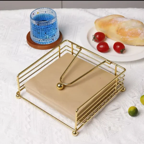 Gold metal napkin holder