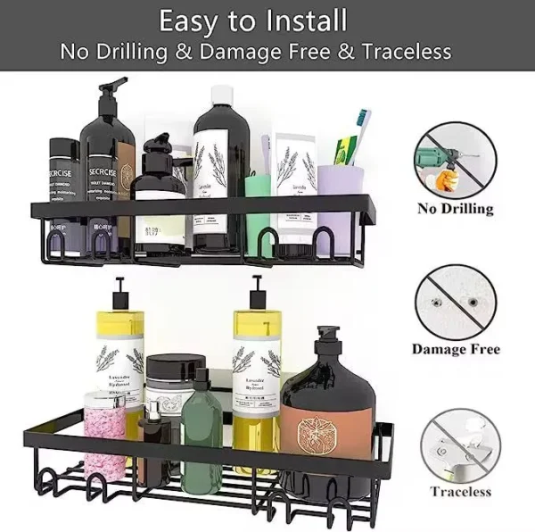 Triangular shower caddy shelf