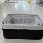 Wicker storage baskets set