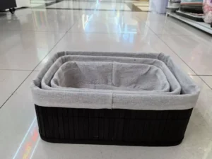 Wicker storage baskets set