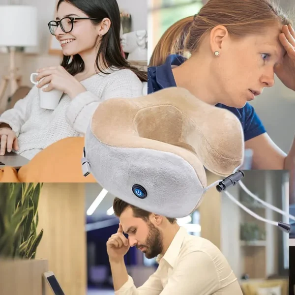 Heated vibration neck pillow