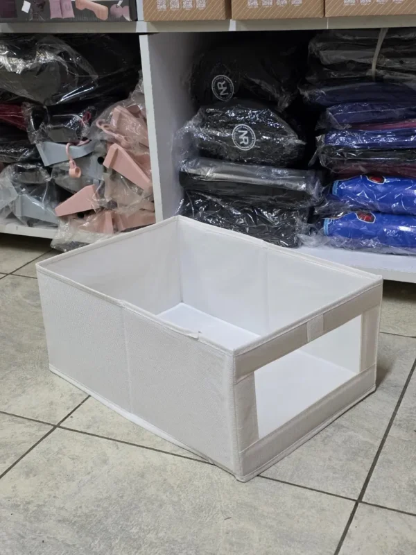 White wardrobe storage box