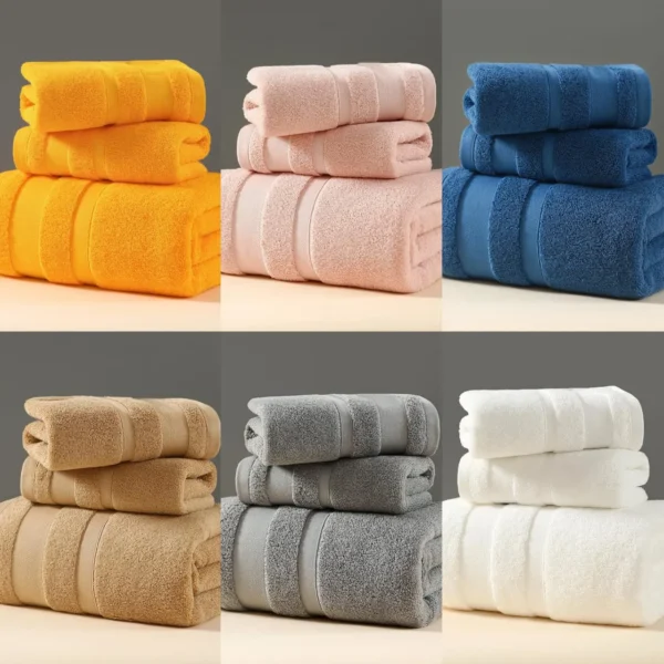 Combed cotton towel set