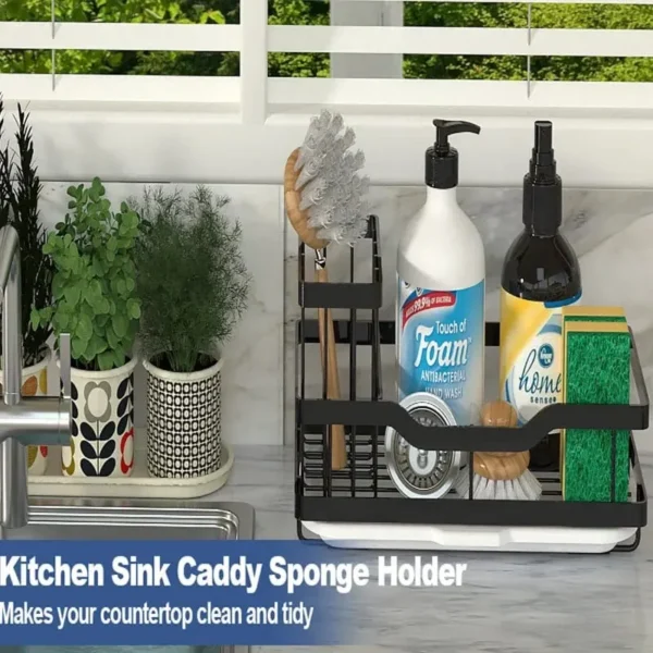 Black sink soap drainer