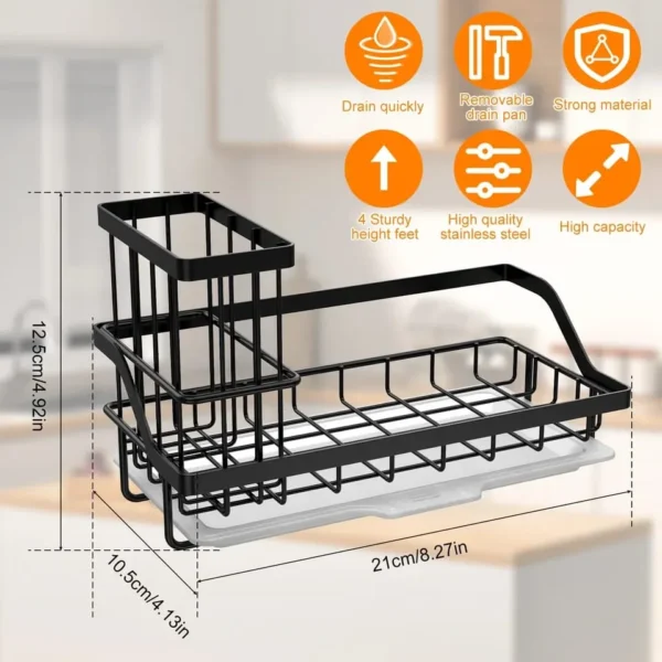 Stainless steel sink organizer