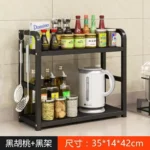 2-Layer Multifunctional Rack 4 Bamboo stainless steel shelf