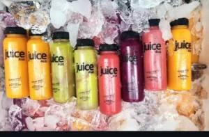 Reusable glass juice bottles