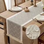 Braided cotton linen table runner