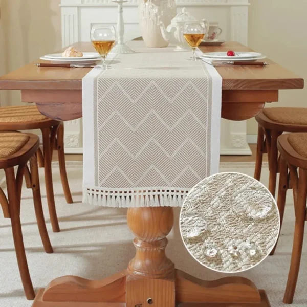 Natural fabric table runner