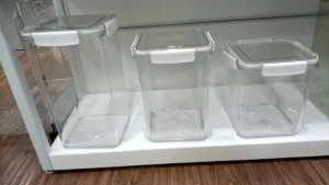 Clear acrylic kitchen containers